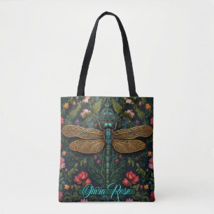 Elegante Art Nouveau Libelle Boho Botanisch Tasche