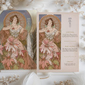 Elegante Art Nouveau Menu Karte Flora Goddess