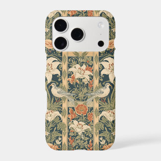 Elegante Art Nouveau Vintage Botanik Vogel Lilie