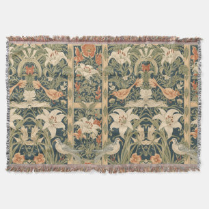 Elegante Art Nouveau Vintage Botanische Vogel-Lili Decke