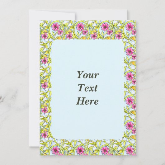 Elegante Art Nouveau Watercolor Einladung (Vorderseite)