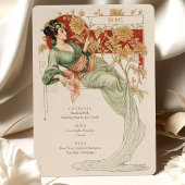 Elegante Art Nouveau Wedding Drinks Menü Karte