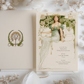 Elegante Art Nouveau Wedding Drinks Menü Karte