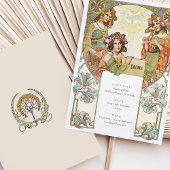 Elegante Art Nouveau Wedding Drinks Menü Karte