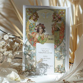 Elegante Art Nouveau Wedding Drinks Menü Karte