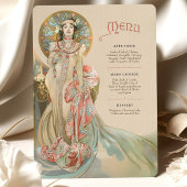 Elegante Art Nouveau Wedding Menu Card Einladung
