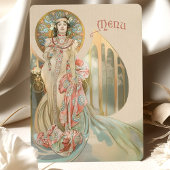 Elegante Art Nouveau Wedding Menu Card Einladung