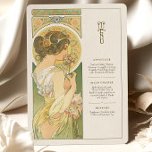 Elegante Art Nouveau Wedding Menu Card Einladung