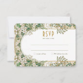 Elegante Art Nouveau Wedding RSVP Card Einladung (Vorderseite)
