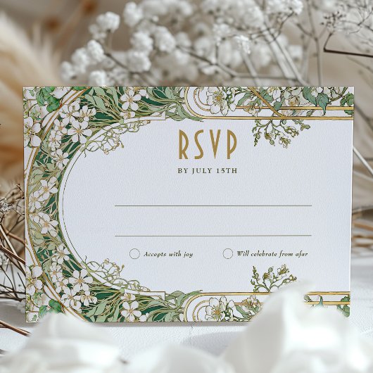 Elegante Art Nouveau Wedding RSVP Card Einladung