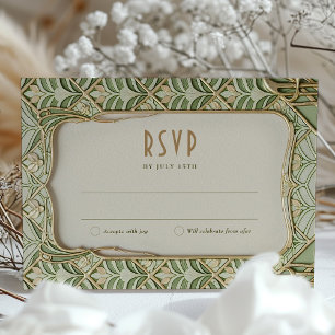 Elegante Art Nouveau Wedding RSVP Card Einladung
