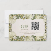 Elegante Art Nouveau Wedding RSVP Card mit QR Code Einladung (Vorderseite)