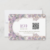 Elegante Art Nouveau Wedding RSVP Card mit QR Code Einladung (Vorderseite)