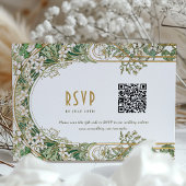 Elegante Art Nouveau Wedding RSVP Card mit QR Code Einladung