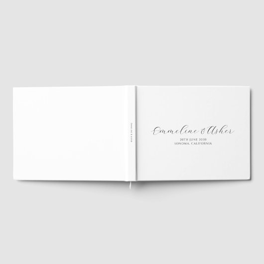 Elegante Art Script Serif Personalisiert Hochzeit Gästebuch (Voll)