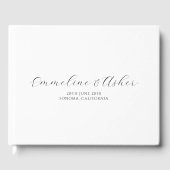Elegante Art Script Serif Personalisiert Hochzeit Gästebuch (Vorderseite)