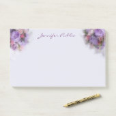 Elegante Art Template Öl Blume Handgeschriebene Post-it Klebezettel (Auf Schreibtisch)