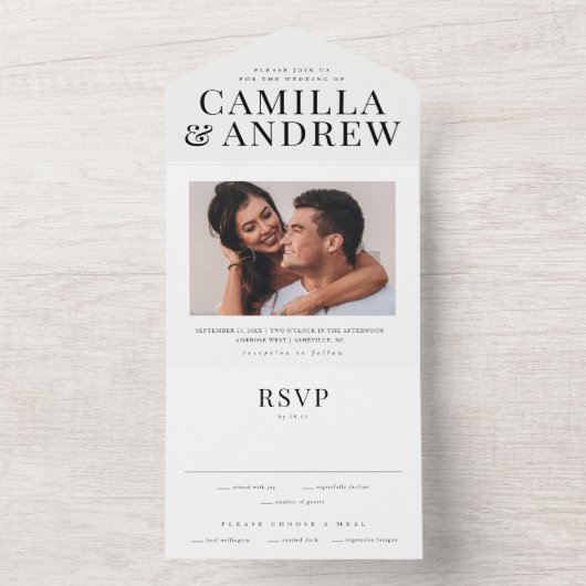 Elegante Art UAWG Hochzeit All In One Einladung (Innen Boden)