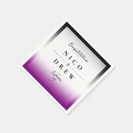 Elegante asexuelle Pride-Hochzeit Serviette (Ecke)