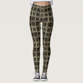 Elegante ash Gray Checkered Musterdesign Leggings (Vorderseite)