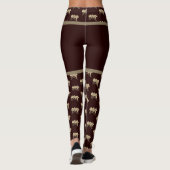 Elegante asiatische Gladioli-Blume Blumenbraun Leggings (Rückseite)
