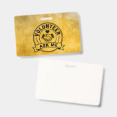 Elegante Ask Me Freiwilligen-Veranstaltungsmitarbe Ausweis (Vorder- & Rückseite)