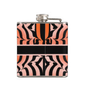 Elegante Ästhetik Orange & Black Tiger Skin Print Flachmann (Rückseite)