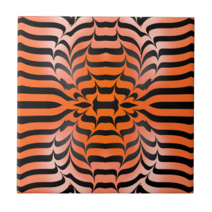 Elegante Ästhetik Orange & Black Tiger Skin Print Fliese