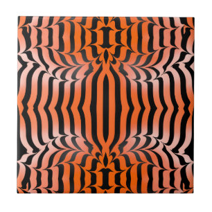 Elegante Ästhetik Orange & Black Tiger Skin Print Fliese