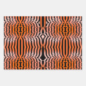 Elegante Ästhetik Orange & Black Tiger Skin Print Geschenkpapier Set (Vorderseite)