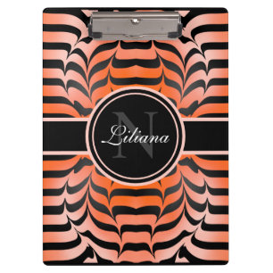 Elegante Ästhetik Orange & Black Tiger Skin Print Klemmbrett
