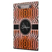 Elegante Ästhetik Orange & Black Tiger Skin Print Klemmbrett (Links)