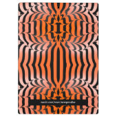 Elegante Ästhetik Orange & Black Tiger Skin Print Klemmbrett (Rückseite)