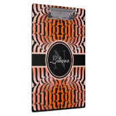 Elegante Ästhetik Orange & Black Tiger Skin Print Klemmbrett (Rechts)