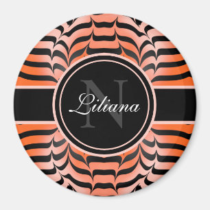 Elegante Ästhetik Orange & Black Tiger Skin Print Magnet