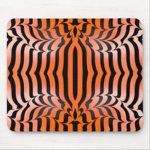 Elegante Ästhetik Orange & Black Tiger Skin Print Mousepad