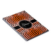 Elegante Ästhetik Orange & Black Tiger Skin Print Notizblock (Rechte Seite)