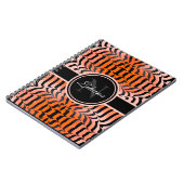 Elegante Ästhetik Orange & Black Tiger Skin Print Notizblock (Linke Seite)