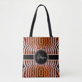 Elegante Ästhetik Orange & Black Tiger Skin Print Tasche (Vorderseite)