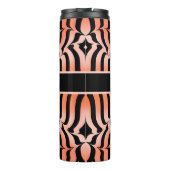 Elegante Ästhetik Orange & Black Tiger Skin Print Thermosbecher (Rückseite)