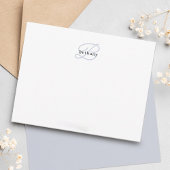 Elegante ästhetische Kalligraphie Mute Gray Monogr Mitteilungskarte