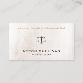 Elegante Attorney Ivory White Marble Business Card Visitenkarte