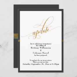 Elegante, aufgeschobene Wedding Gray & Gold Stripe Einladung