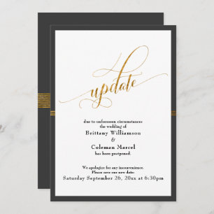 Elegante, aufgeschobene Wedding Gray & Gold Stripe Einladung