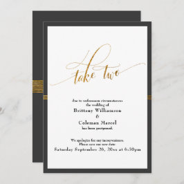Elegante, aufgeschobene Wedding Gray & Gold Stripe Einladung