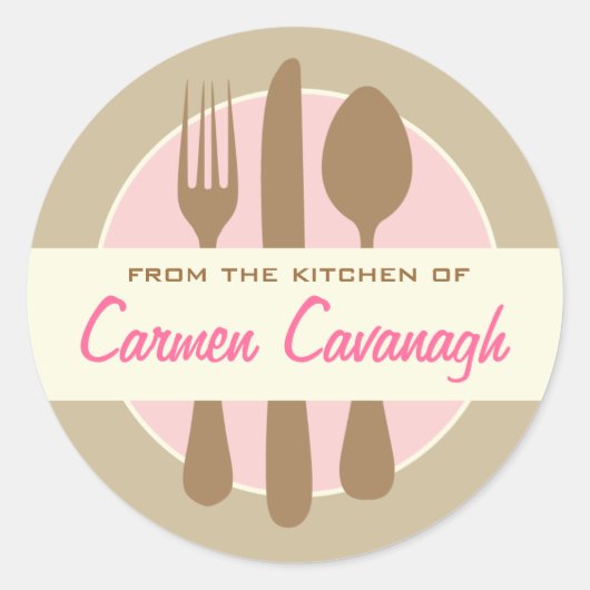 Elegante Aufkleber "Von der Küche" (Vorderseite)