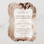 Elegante Aurum Marble Gold Textured Wedding Einladung (Vorne/Hinten)