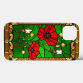 Elegante, aus Glas bestehende rote Blume Case-Mate iPhone Hülle (Rückseite (Horizontal))