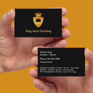 Elegante Autodetailing-King Crown-Thema Visitenkarte