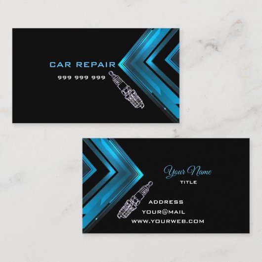 Elegante Autoreparatur Visitenkarte (Vorne/Hinten)